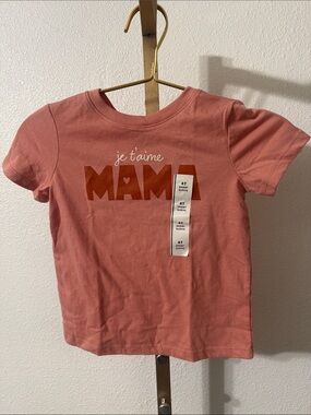 Kids 'je t'aime MAMA' Short Sleeve Tee - Dusty Rose-4T